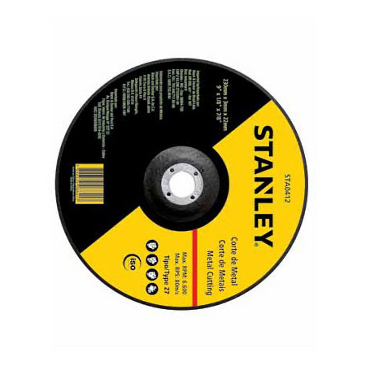Disco de Desbaste Desbaste de Metal tipo 27 STA0414 Stanley 180mm Preto, marca Stanley - Foto 2