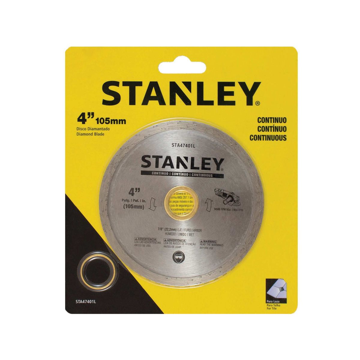 Disco Diamantado Furo 20mm Standard Contínuo 4' 105mm, marca Stanley - Foto 2