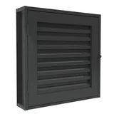 Portinhola Veneziana Aço Fundo Primer Cinza Esquerda 78x63x6cm Romex
