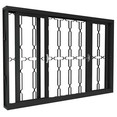 Janela de Correr Ao Fundo Primer Cinza 4 Folhas Corrente Central 100x150x12cm Fortsol