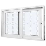 Janela de Correr Aço Branco 2 Folhas Corrente Móveis 100x150x12cm Qualitysol