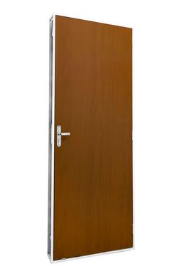 Porta com Folha de Madeira Ao Mogno Esquerda 215x85x12cm Qualitysol