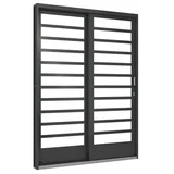 Porta de Correr com Travessa Aço Fundo Primer Cinza 2 Folhas Direita 215x160x14cm Fortsol