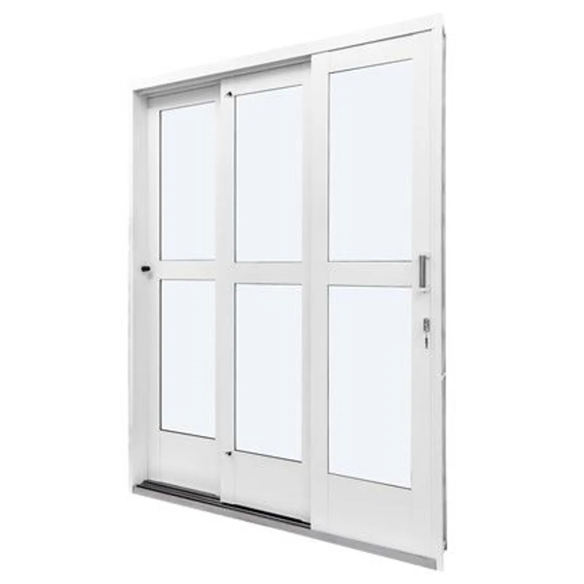 Porta de Correr com Travessa Aço Branco 3 Folhas Esquerda 215x200x14cm Qualitysol, marca Ramassol - Foto 2