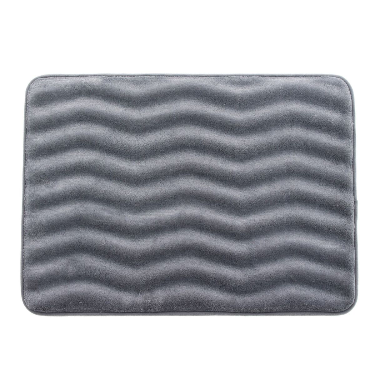 Tapete de Banheiro Zig Zag 43x61cm Grafite, marca Just Home Collection - Foto Principal