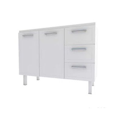 Gabinete em Ao para Pia 120cm Apolo Flat Branco