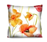 Almofada Gabardine Papoulas 42x42cm Branco