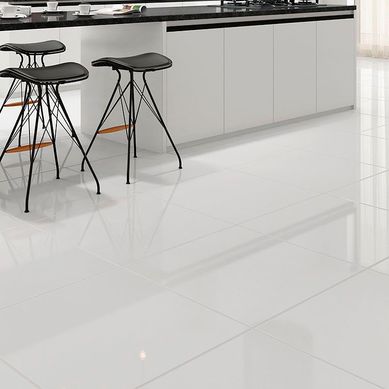 Piso Brilhante 61x61cm Caixa 2,23m Branco