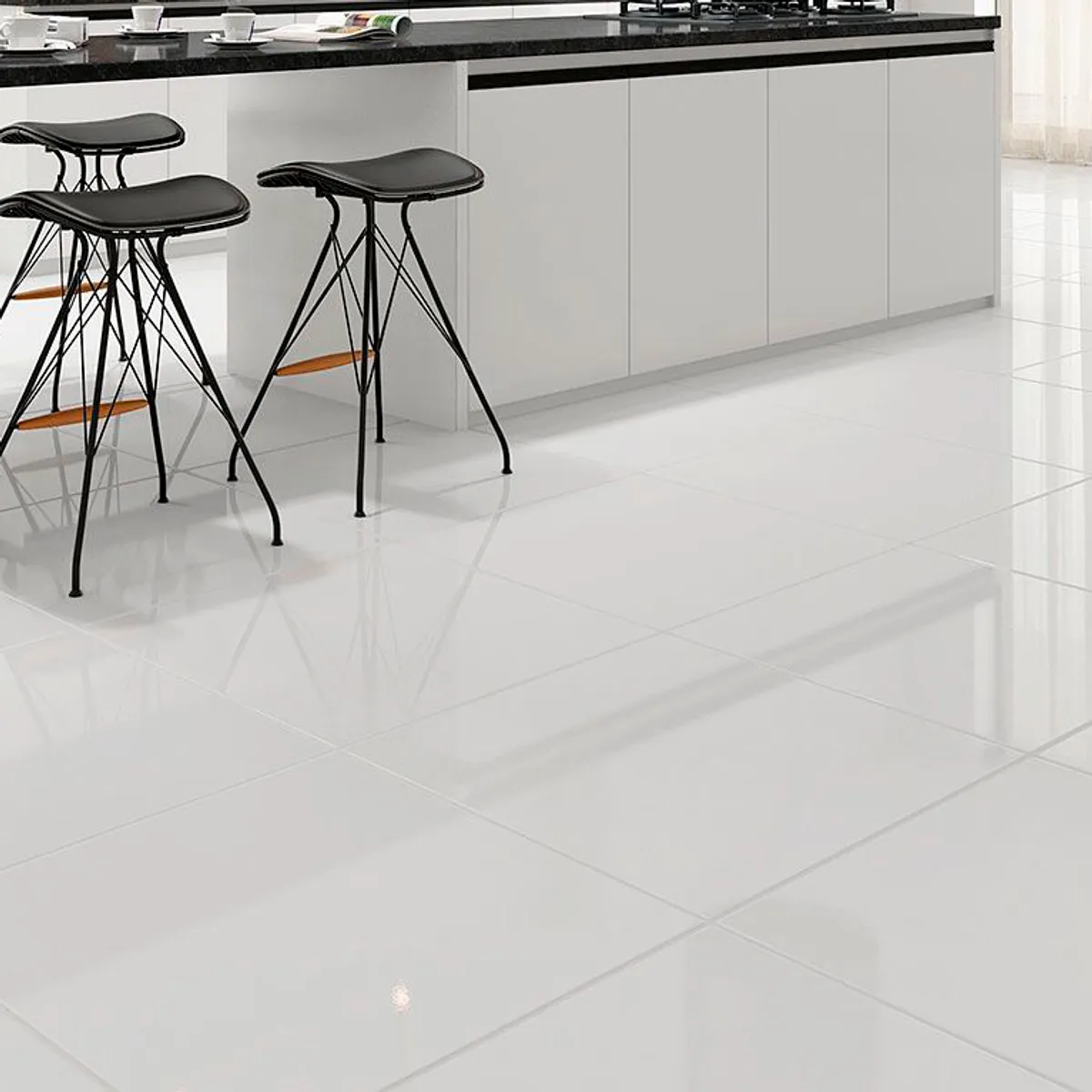 Piso Brilhante 61x61cm Caixa 2,23m² Branco, marca Formigres - Foto Principal