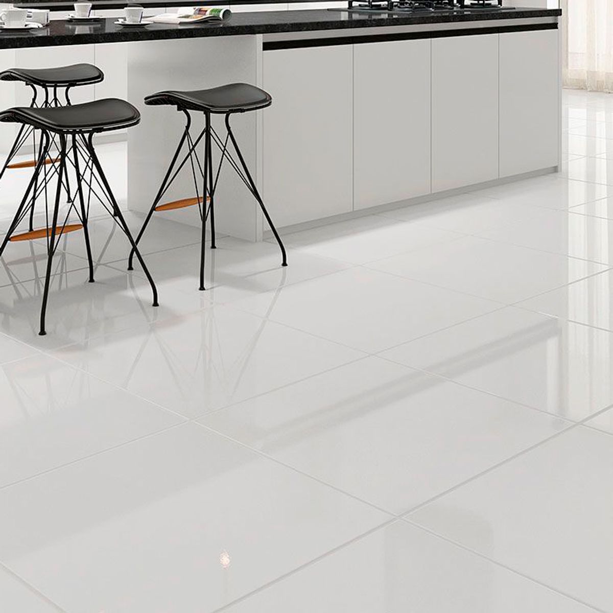 Piso Brilhante 61x61cm Caixa 2,23m² Branco, marca Formigres - Foto Principal