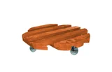 Suporte para Vaso Redondo com Roda de Silicone 35x35x9cm Madeira