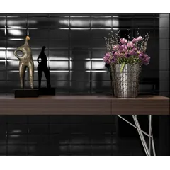 Revestimento Cerâmico Esmaltado 10 x 20cm Bisotado Ceral 1,04m² Preto