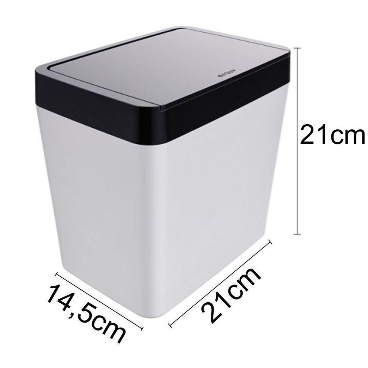 Lixeira 5L Branco e Preto, marca Brinox - Foto 2