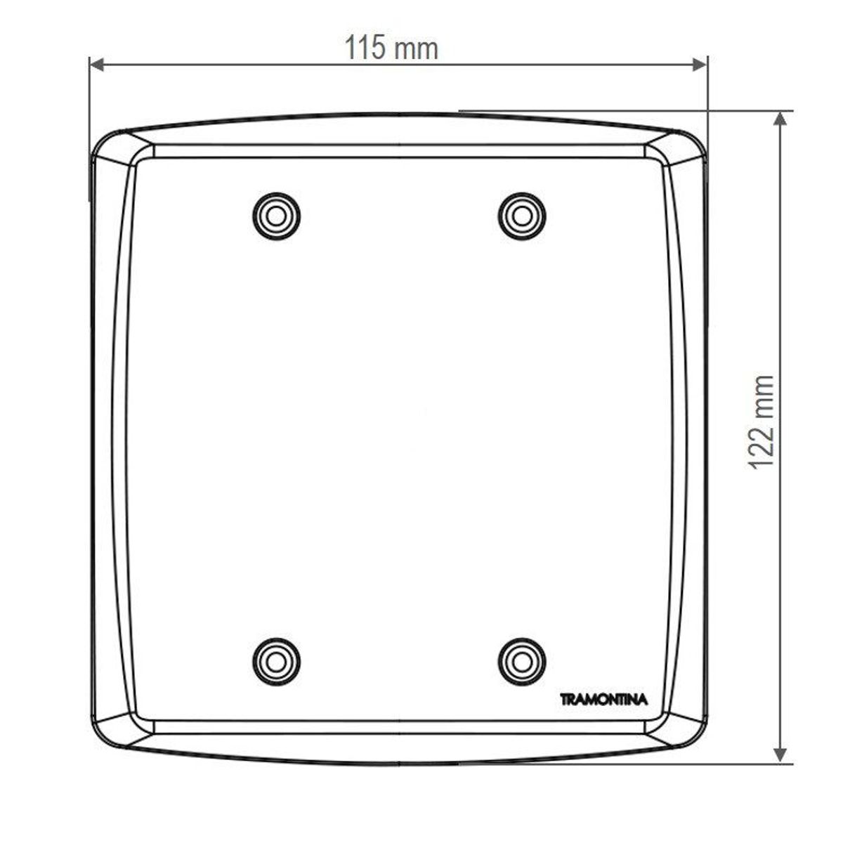 Placa Lux2 Branca 4X4 4 Postos, marca Tramontina - Foto 2