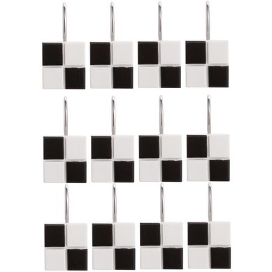 Gancho Quadrado Set 12 peas Preto e Branco