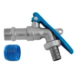 Torneira Jardim com Adaptador para Mangueira Acesso Restrito para Uso com Cadeado 1/2" e 3/4" Metal