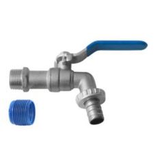 Torneira Jardim Com Adaptador Para Mangueira Esfera Com Alavanca 1/2" e 3/4" de Metal