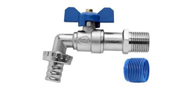 Torneira Jardim Com Adaptador Para Mangueira Esfera Borboleta 1/2 E 3/4
