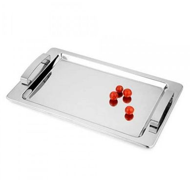 Bandeja Retangular com Ala Deluxe 37cm inox