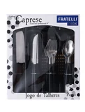 Jogo de Talheres com Faca Profissional 6" 26 Peças Preto