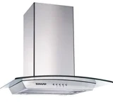 Coifa de Parede Piramidal Cristal 60cm Inox com Vidro Curvo 220V Prata