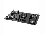 Fogão de Mesa 5 Bocas sem Tripla Chama Bivolt Preto