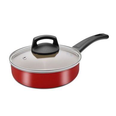 Frigideira Funda com Tampa 22cm Antiaderente Vermelho