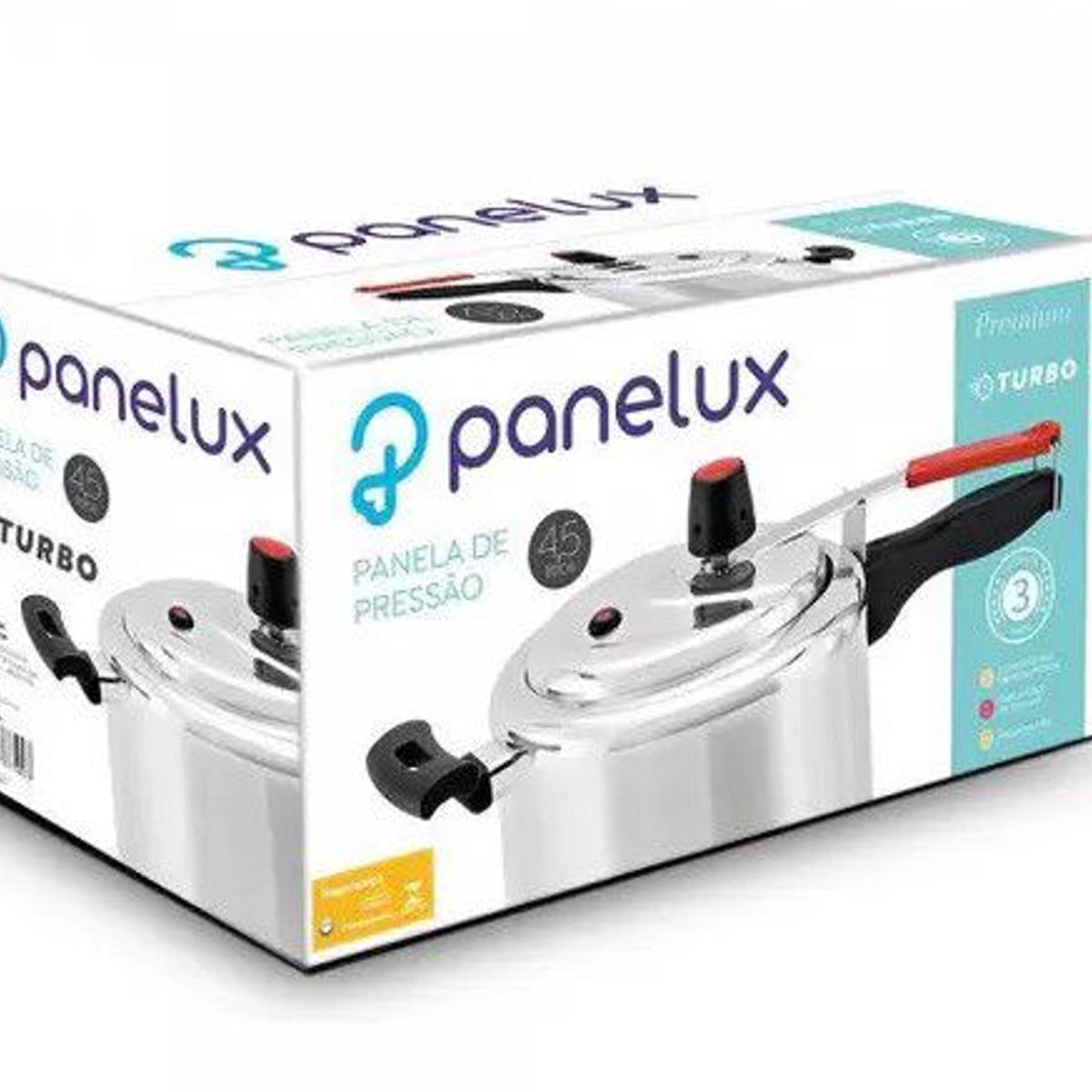 Panela de Pressão 4,5L Turbo Alumínio Polido Panelux, marca Panelux - Foto 2