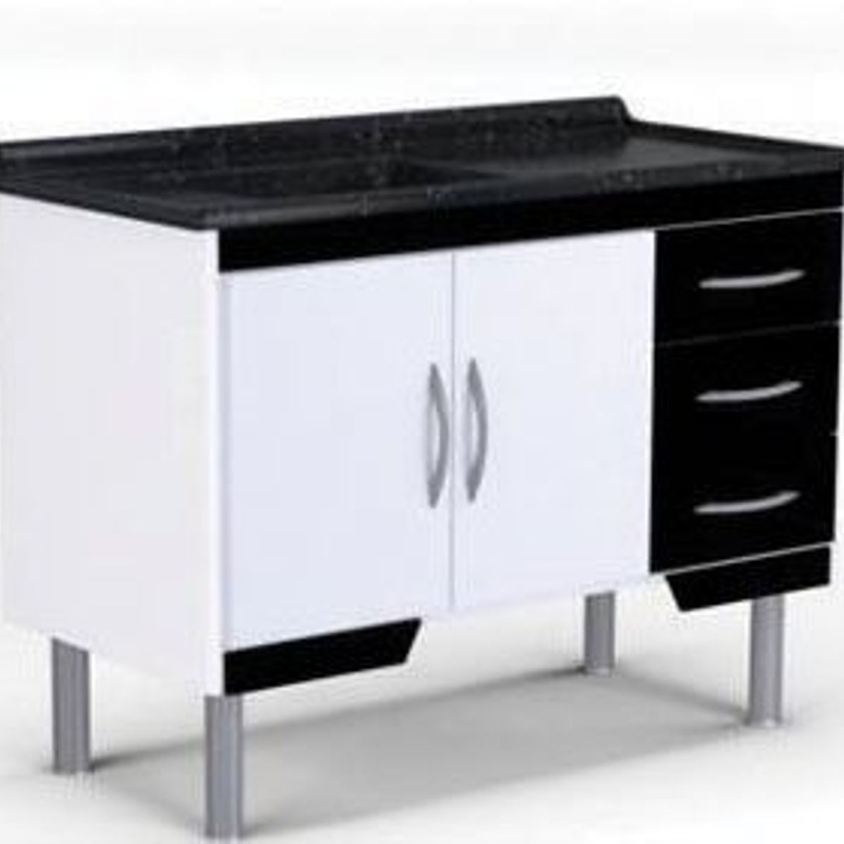 Gabinete Pop Preto Fosco 116cm, marca A. J. Rorato - Foto Principal