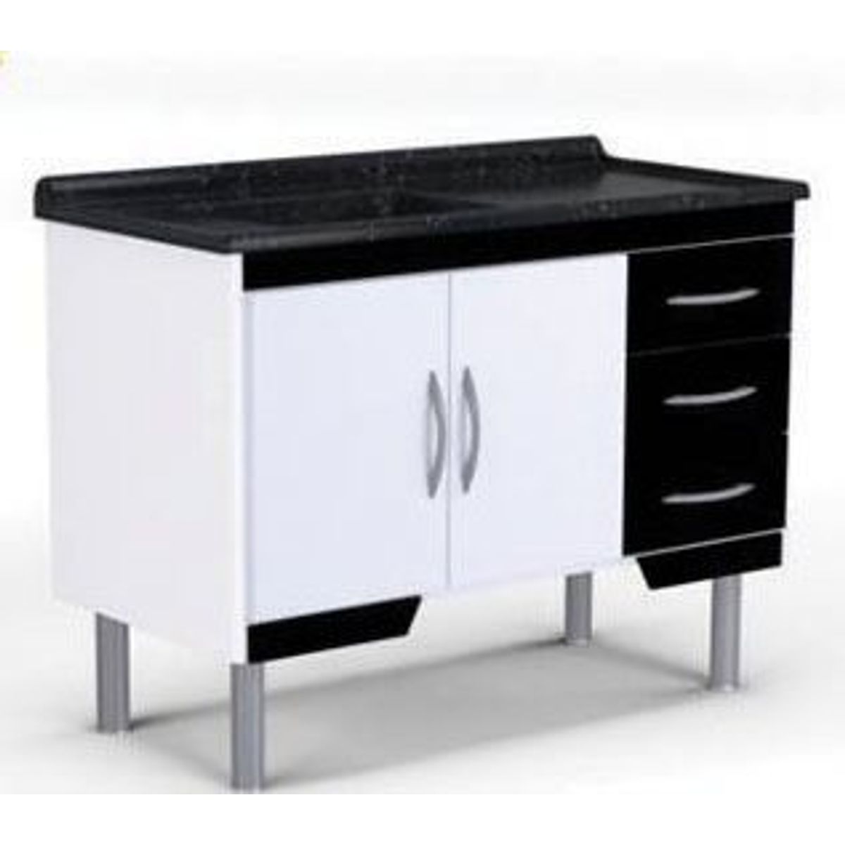 Gabinete Pop Preto Fosco 116cm, marca A. J. Rorato - Foto Principal
