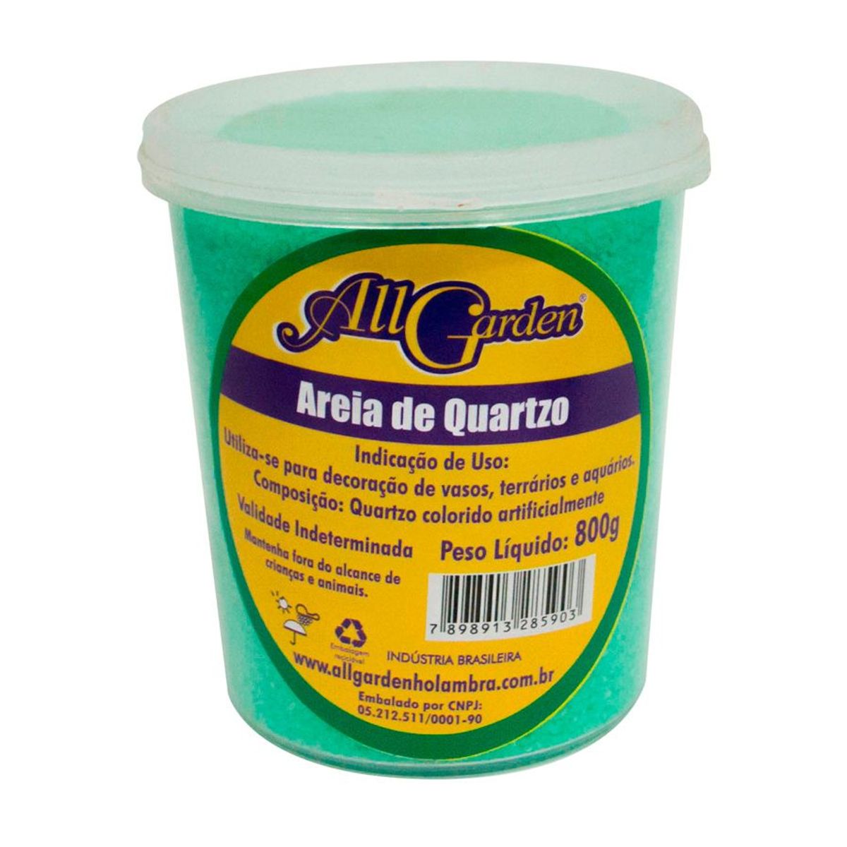 Areia de Quartzo 800g Verde, marca All Garden - Foto Principal