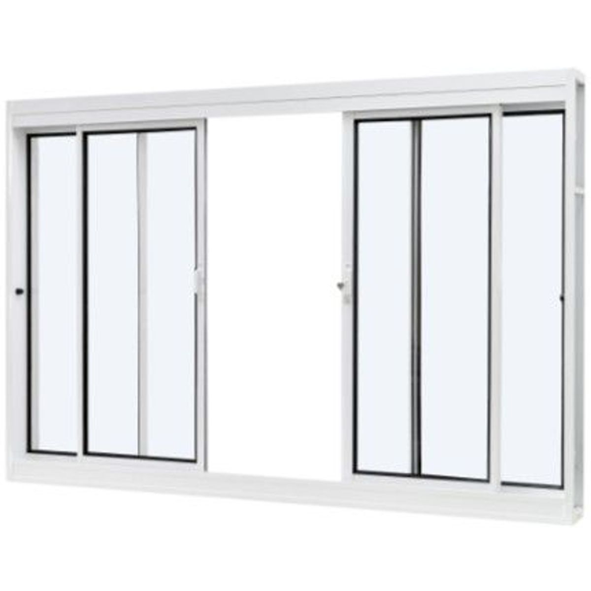 Janela de Correr Aço 4 Folhas Quadriculada Central 100x200x12cm Qualitysol, marca Ramassol - Foto Principal