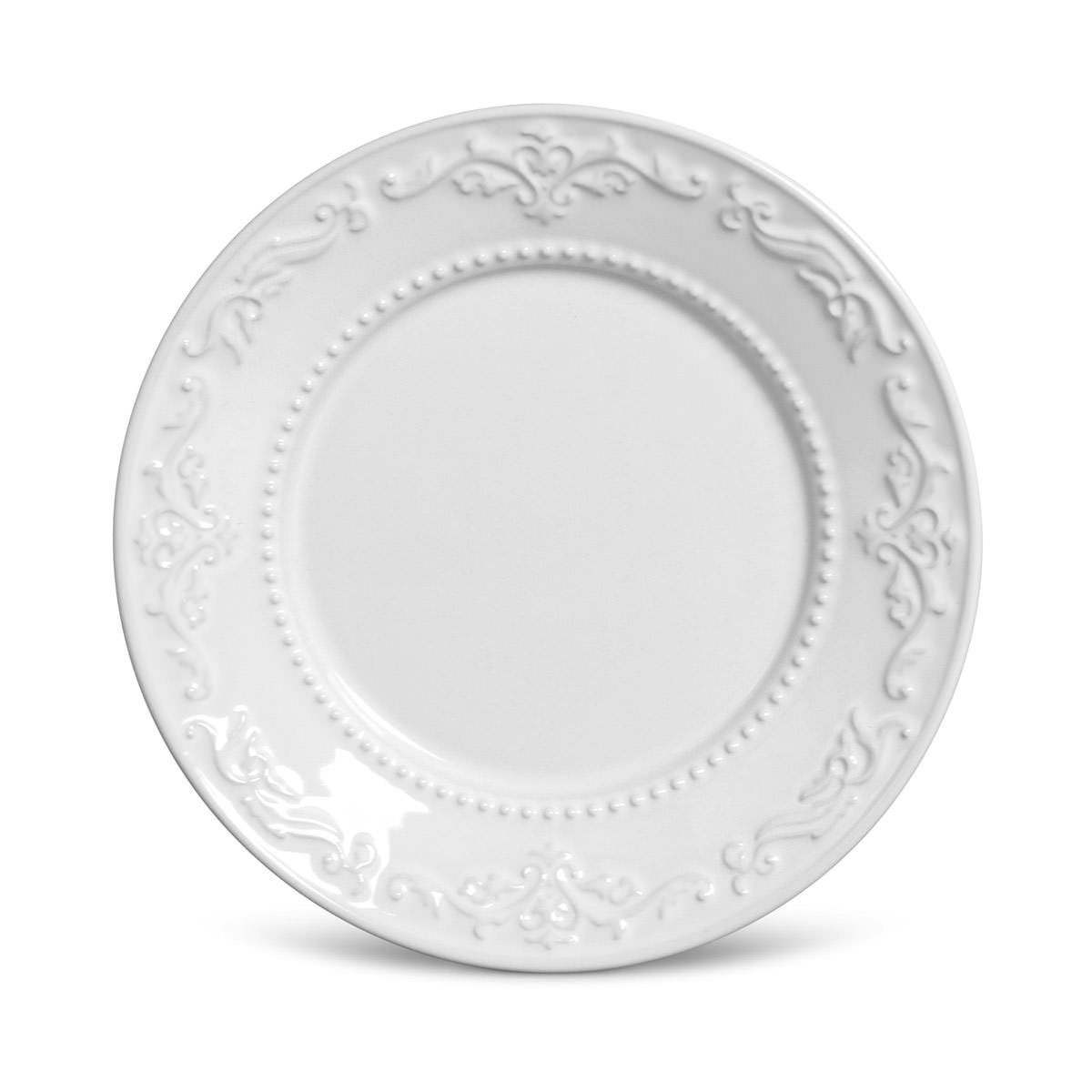 Prato Sobremesa Acanthus 20,5cm Branco Porto Brasil, marca Porto Brasil - Foto Principal