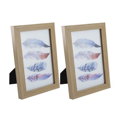 Kit 2 Porta Retratos Basic Oak 10x15cm Madeira Just Home Collection