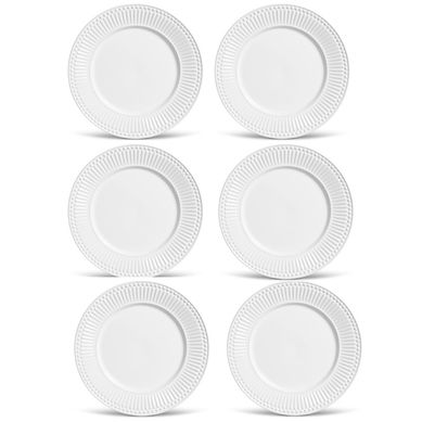 Kit com 6 Pratos Rasos Roma Branco