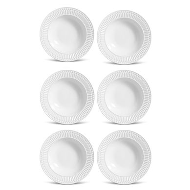 Kit com 6 Pratos Fundos Roma Branco