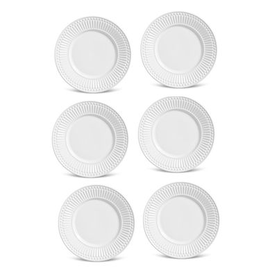 Kit com 6 Pratos de Sobremesa Roma Branco