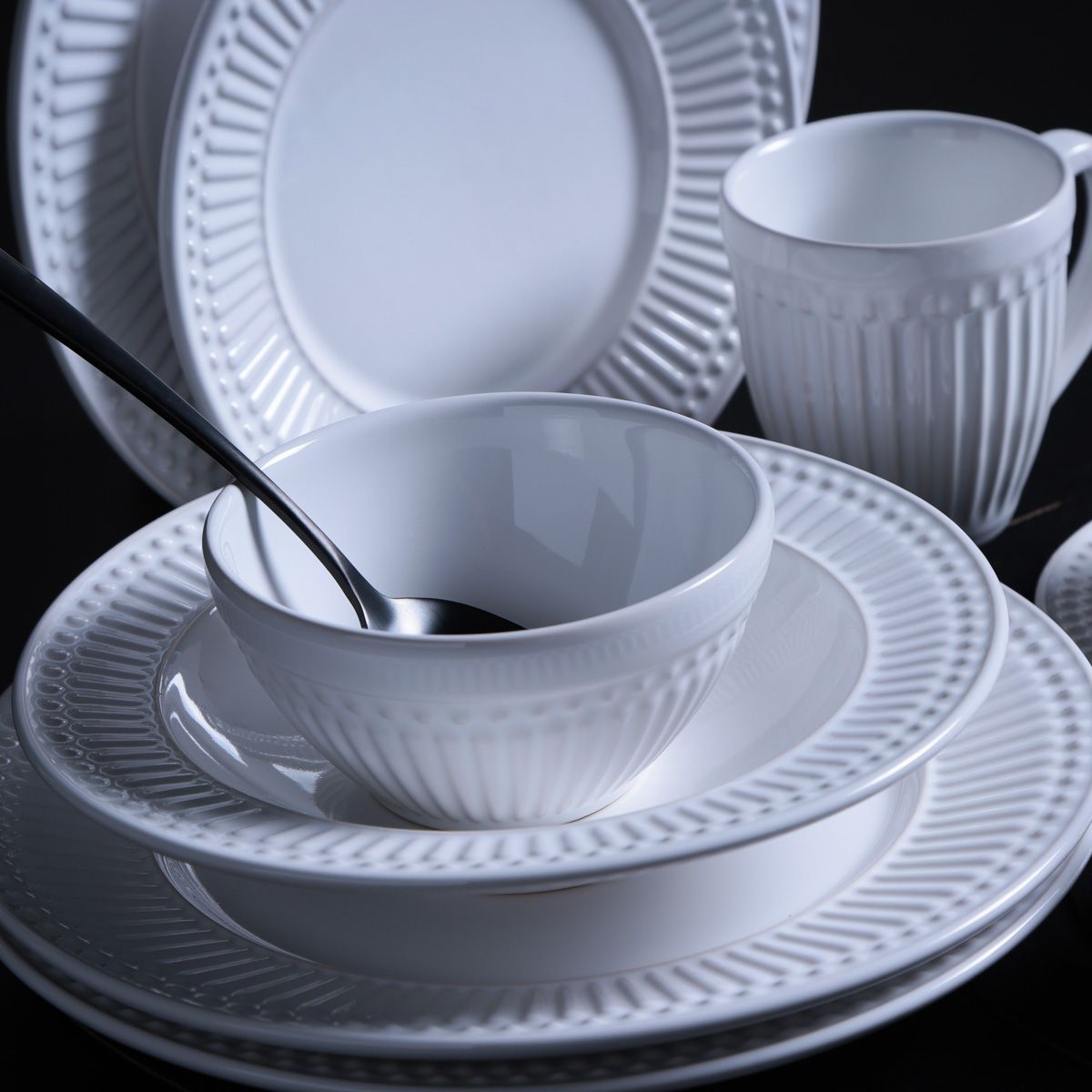 Prato Sobremesa 20,5cm Ceramica Roma Branco Porto Brasil, marca Porto Brasil - Foto 2