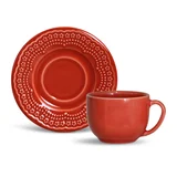 Xícara de Chá Madeleine 161ml Vermelho