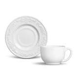 Xícara de Chá Acanthus 8cm Branco Porto Brasil