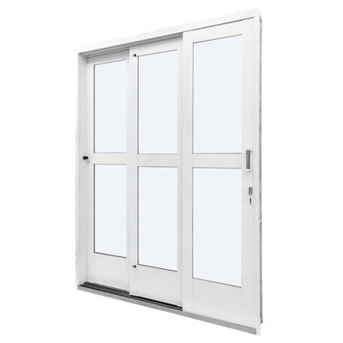 Porta de Correr com Travessa Aço Branco 3 Folhas Esquerda 215x152x14cm Qualitysol, marca Ramassol - Foto Principal