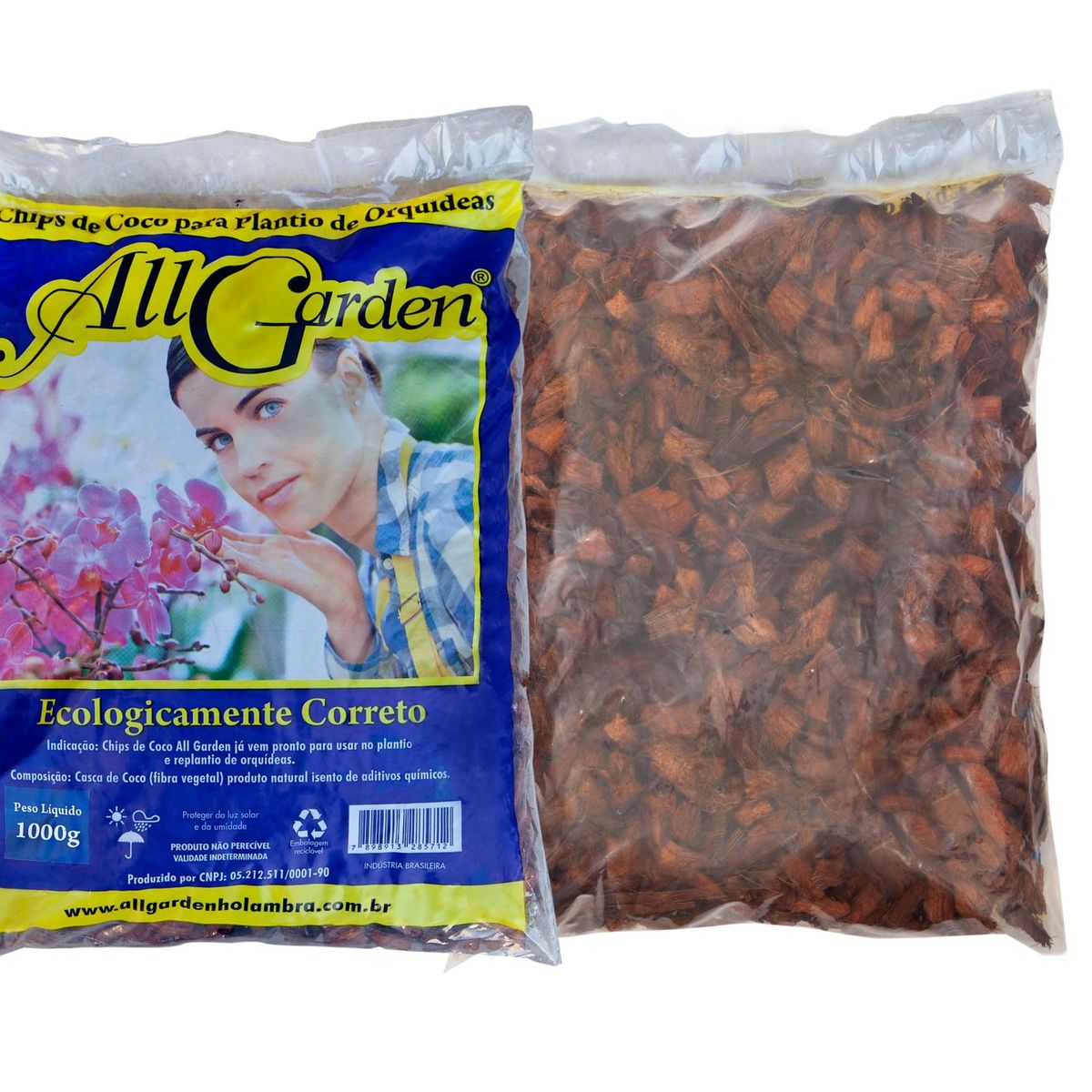 Substrato para Orquídeas Chips de Coco saco 1Kg, marca All Garden - Foto 2