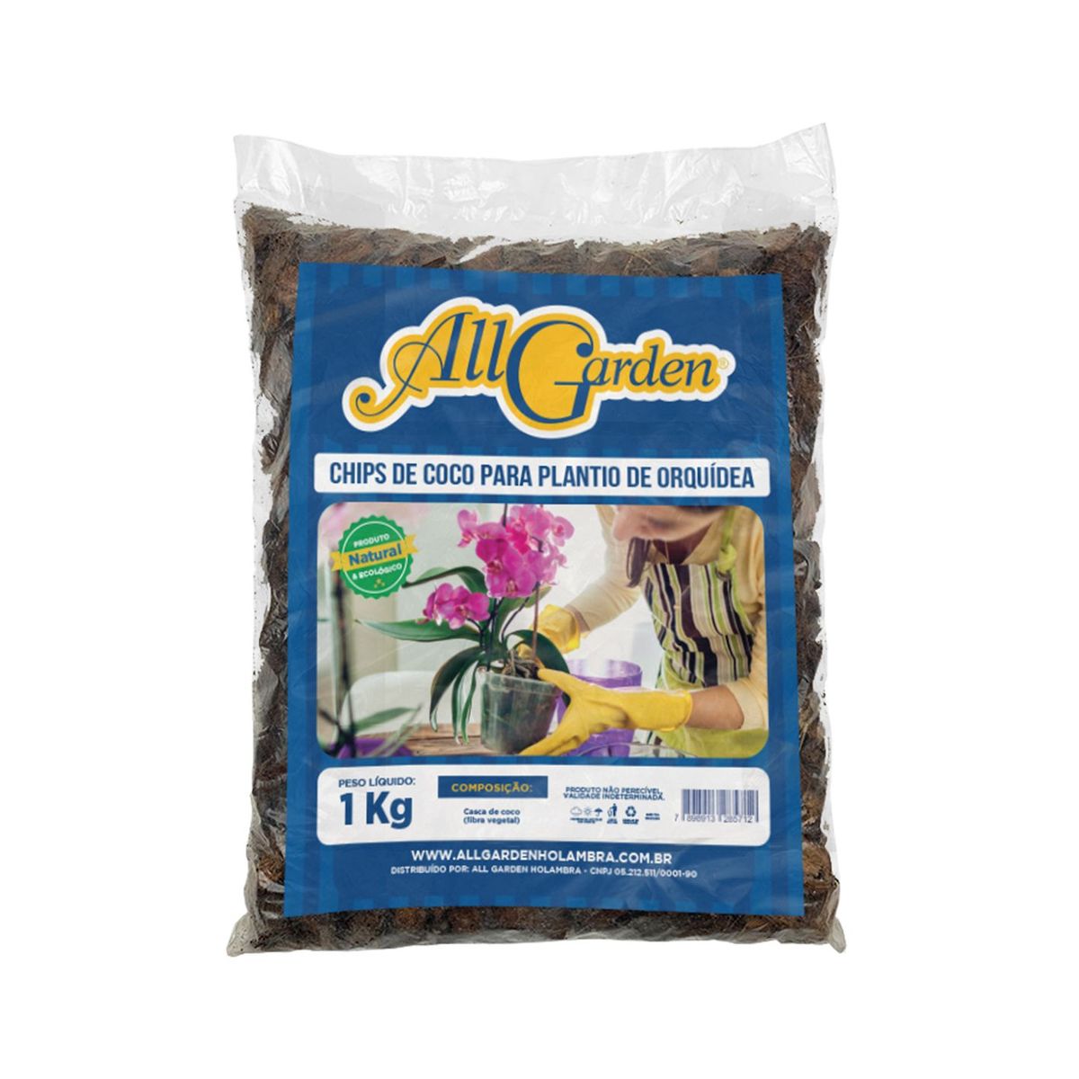 Substrato para Orquídeas Chips de Coco saco 1Kg, marca All Garden - Foto Principal