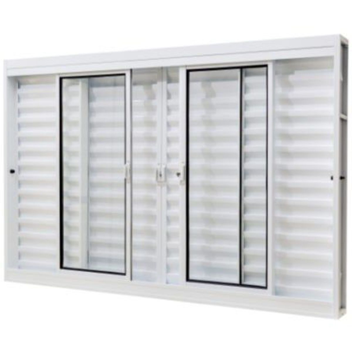 Janela Veneziana Aço 6 Folhas Central 100x200x12cm Qualitysol, marca Ramassol - Foto Principal