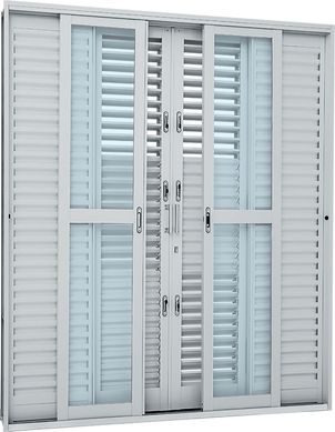 Porta Balco Multiflex Ao Branco 6 Folhas Central 217x200x16,5cm Pratika