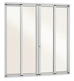 Porta de Correr 4 Folhas Abertura Central 216,5x250,5cm Branco