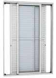 Porta Balcão Veneziana de Correr Vidro Inteiriço Alumínio Branco 3 Folhas 216x160x13cm Alumifort