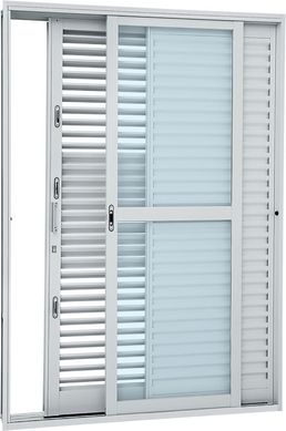 Porta Balco Multiflex Ao 3 Folhas Esquerda 217x160x16,5cm Pratika