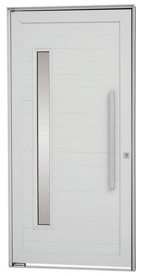 Porta Pivotante e Visor Alumnio Branco Esquerda 216x110x8cm Alumifort