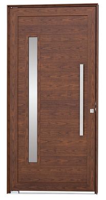 Porta Pivotante e Visor Alumnio Cerejeira Esquerda 216x100x8cm Alumifort